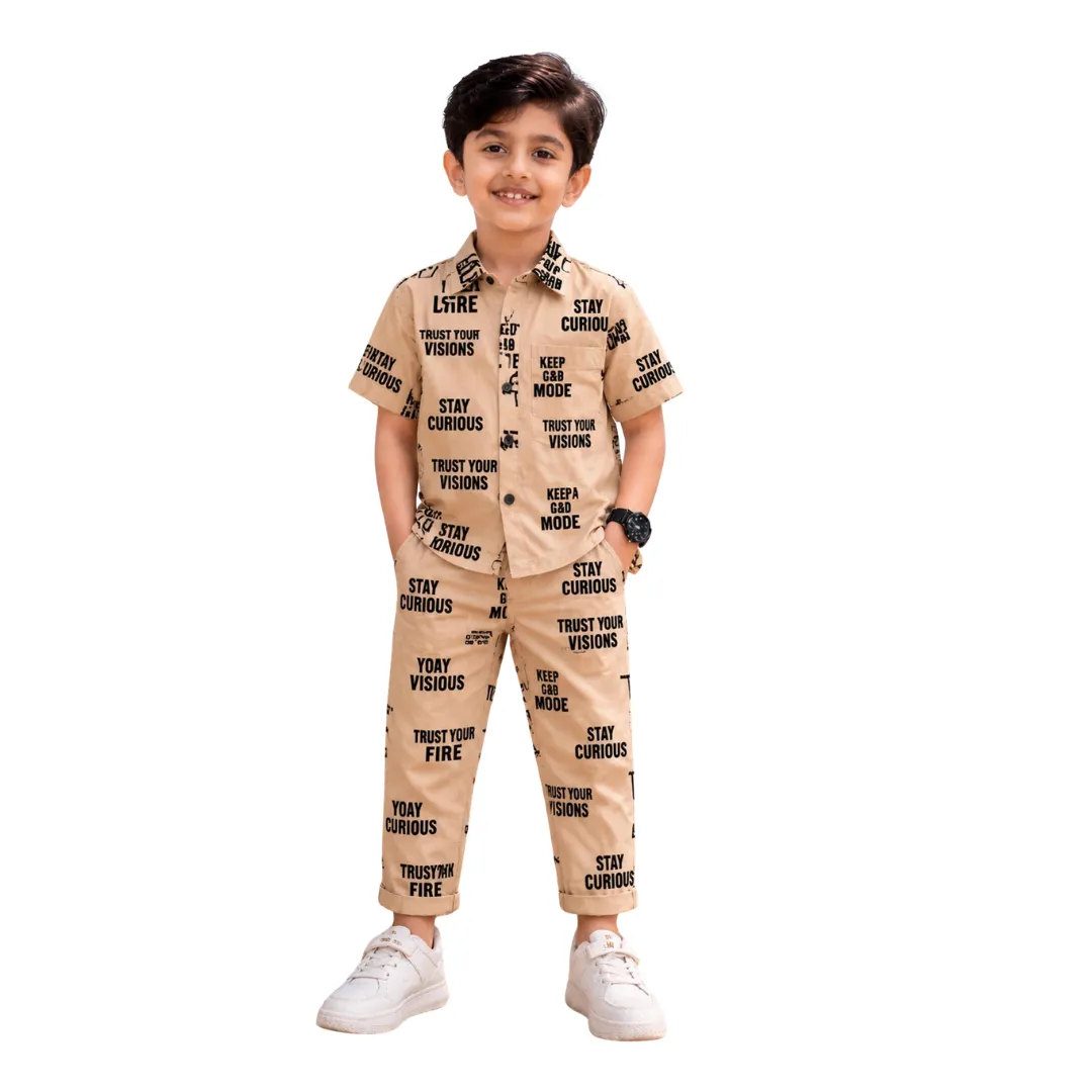 Size Clothing Boys Casual Shirt Pant Set for Kids with Stylish Shirt and Matching Pants