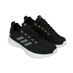 ADIDAS Jauntza M Running Shoes for Men in Black with breathable mesh upper, cushioned midsole, and durable rubber outsole for running and everyday wear.
